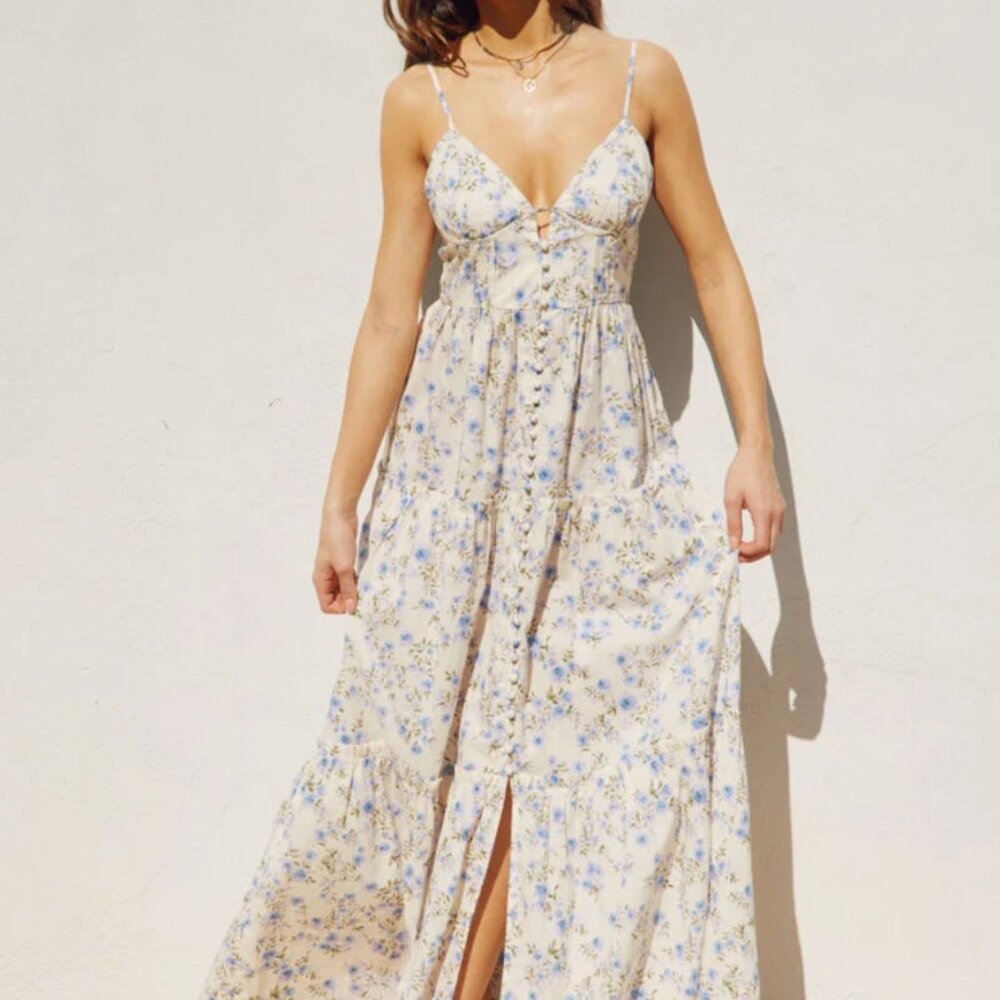 Bustier Tiered Maxi Dress